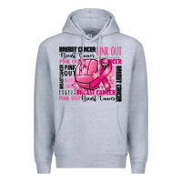 Heather Grey volleyball pink out breast cancer Premium Hoodie - RanaPortraitStore