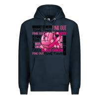 Navy volleyball pink out breast cancer Premium Hoodie - RanaPortraitStore
