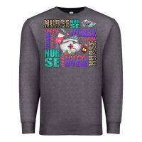 Charcoal Heather nurse nurse nurse with nurse element Premium Sweatshirt - AdoDesignShop