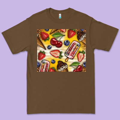 Summer Ice Cream With Fruits Premium Tee Designed By Tumblerdesignbyshophia