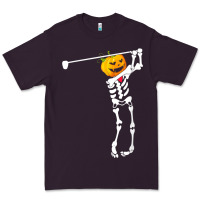 Plum Golf Skeleton Pumpkin Halloween Shirt Premium Tee - maiPhamDesign