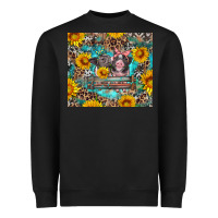 Black baby pigs with leopard cowhide and sunflowers Heavyweight Sweatshirt - Artiststas