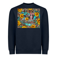 Navy baby pigs with leopard cowhide and sunflowers Heavyweight Sweatshirt - Artiststas