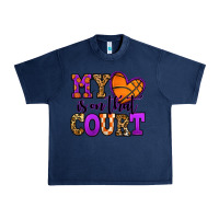 Navy my heart is on that court basketball Urban Heavy Tee - Jasminsmagicworld