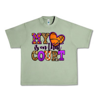 Oil Green my heart is on that court basketball Urban Heavy Tee - Jasminsmagicworld