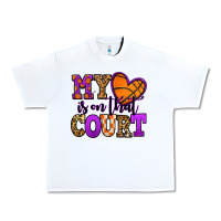 White my heart is on that court basketball Urban Heavy Tee - Jasminsmagicworld