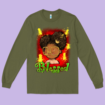 Blessed Juneteenth Long Sleeve Tee Designed By Fadigitalartstudio