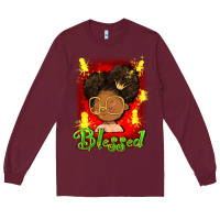Burgundy blessed juneteenth Long Sleeve Tee - FaDigitalArtStudio
