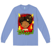 Colony Blue blessed juneteenth Long Sleeve Tee - FaDigitalArtStudio