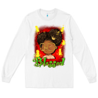 White blessed juneteenth Long Sleeve Tee - FaDigitalArtStudio
