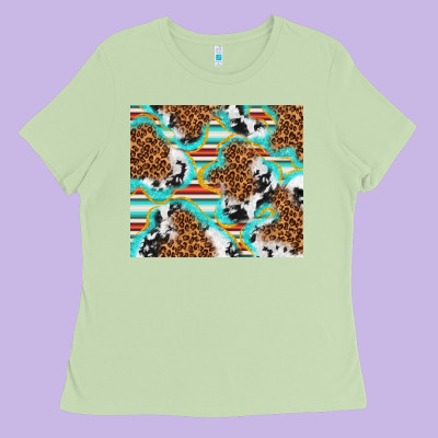 Serape Cowhide And Leopard With Glitter Ladies Tee Designed By Tumblerdesignbyshophia