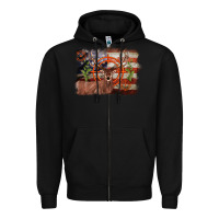 Black deer hunting target american flag  background Zipper Hoodie - BarkalooDesign