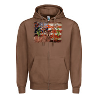 Chestnut deer hunting target american flag  background Zipper Hoodie - BarkalooDesign