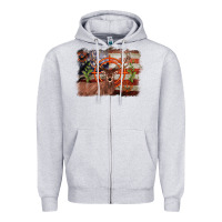 Heather Grey deer hunting target american flag  background Zipper Hoodie - BarkalooDesign
