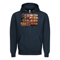 Navy deer hunting target american flag  background Zipper Hoodie - BarkalooDesign