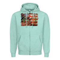 Seafoam deer hunting target american flag  background Zipper Hoodie - BarkalooDesign