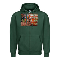 Sports Green deer hunting target american flag  background Zipper Hoodie - BarkalooDesign