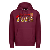 Burgundy busy raising ballers Premium Hoodie - CowhideDigitalArt