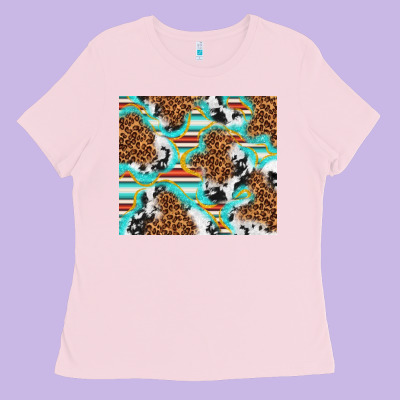 Serape Cowhide And Leopard With Glitter Ladies Tee Designed By Tumblerdesignbyshophia