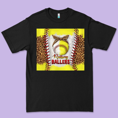 Raising Ballers With Baseball And Softball Leopard Tumbler Tbs Premium Tee Designed By Tumblerdesignbyshophia