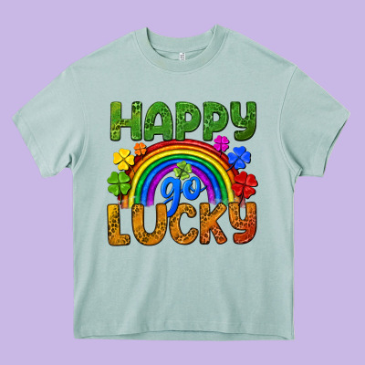 Happy Go Lucky Lgbtq+ Heavy Core Tee Designed By Nancycooperartshop