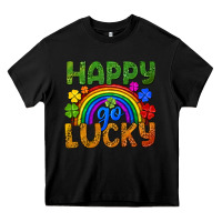 Black Happy go lucky LGBTQ+ Heavy Core Tee - NancyCooperArtShop