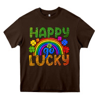 Chocolate Brown Happy go lucky LGBTQ+ Heavy Core Tee - NancyCooperArtShop