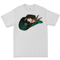 Dove Grey cowhide flowers cowboy hat Premium Tee - Jasminsmagicworld