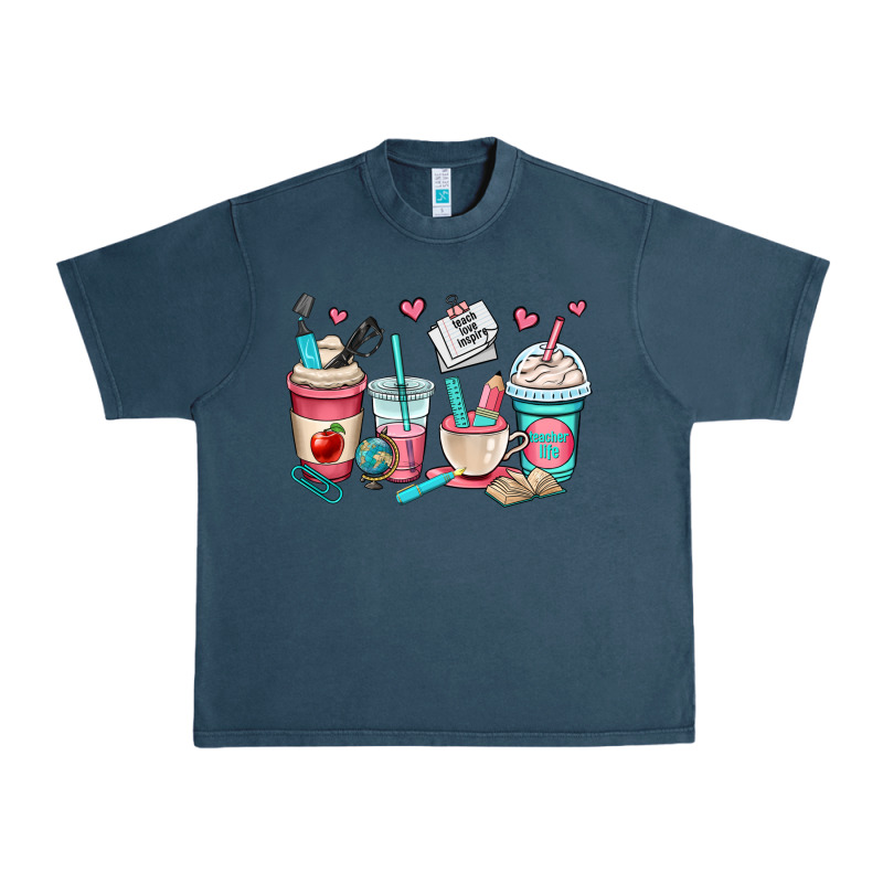 Teacher Coffee Cups Urban Heavy Tee by OliviaCreatesArt | Teevron