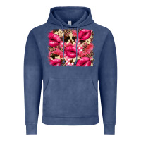 Vintage Denim Valentine's Day pink plaid red glitter cowhide Vintage Hoodie - FaDigitalArtStudio