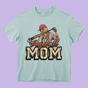 Baseball Mom Heavy Core Tee Designed By Nancycooperartshop