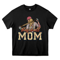 Black Baseball Mom Heavy Core Tee - NancyCooperArtShop