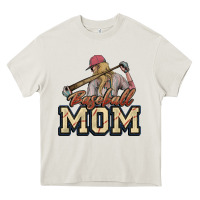 Cream Baseball Mom Heavy Core Tee - NancyCooperArtShop