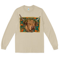 Mushroom highland cow fall Long Sleeve Tee - RanaPortraitStore