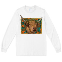 White highland cow fall Long Sleeve Tee - RanaPortraitStore