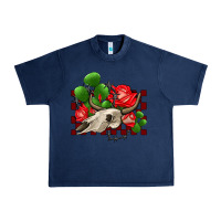 Navy bullskull rose and cactus olivia Urban Heavy Tee - OliviaCreatesArt
