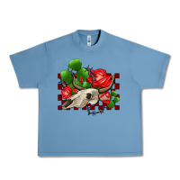 Pebble Blue bullskull rose and cactus olivia Urban Heavy Tee - OliviaCreatesArt