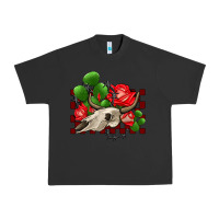 Pigment Black bullskull rose and cactus olivia Urban Heavy Tee - OliviaCreatesArt