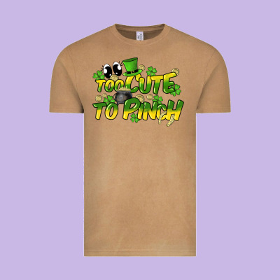 Too Cute To Pinch St. Patrick's Day Vintage Tee Designed By Howdyjamesfarm