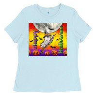 Baby Blue happy halloween Ladies Tee - TumblerDesignByShophia