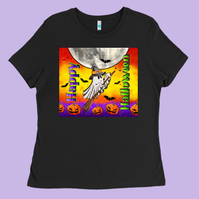 Happy Halloween Ladies Tee Designed By Tumblerdesignbyshophia