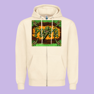 Papa  Lightning Camouflage Zipper Hoodie Designed By Barkaloodesign