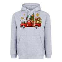 Heather Grey Christmas truck Heavyweight Hoodie - AdoDesignShop