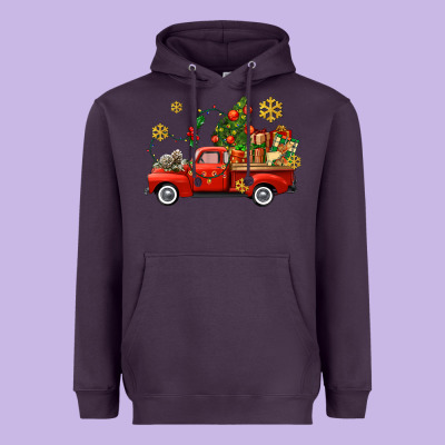 Christmas Truck Heavyweight Hoodie Designed By Adodesignshop