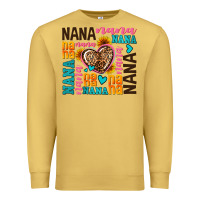 Antique Gold nana nana nana with hearts Premium Sweatshirt - AdoDesignShop