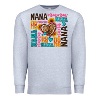 Heather Grey nana nana nana with hearts Premium Sweatshirt - AdoDesignShop