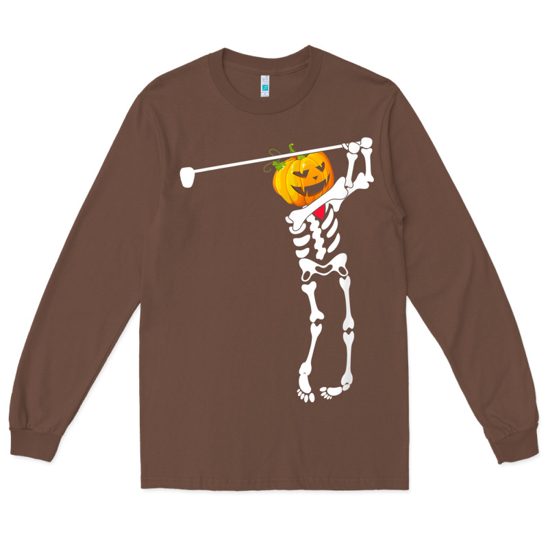 Golf Skeleton Pumpkin Halloween Shirt Long Sleeve Tee by maiPhamDesign | Teevron