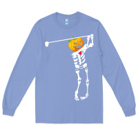 Colony Blue Golf Skeleton Pumpkin Halloween Shirt Long Sleeve Tee - maiPhamDesign