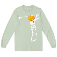 Matcha Golf Skeleton Pumpkin Halloween Shirt Long Sleeve Tee - maiPhamDesign