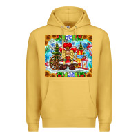 Antique Gold Christmas cowboy gnome Premium Hoodie - CowhideDigitalArt